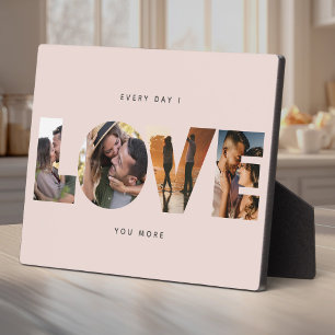 Persoonlijke LOVE Fotocollage Modern Minimalistisc Fotoplaat
