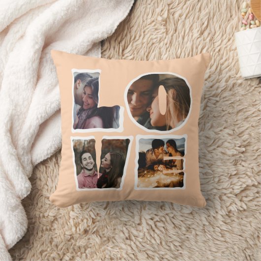 Persoonlijke LOVE Fotocollage Romantisch Cadeau Kussen (Deken)