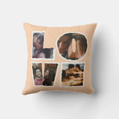 Persoonlijke LOVE Fotocollage Romantisch Cadeau Kussen (Achterkant)