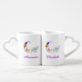 Persoonlijke 'Love is Love' Kopjes Set voor Koppel Loversmokken