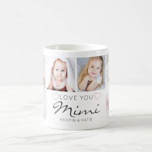 Persoonlijke LOVE YOU MIMI Handgeschreven 4 Foto Koffiemok