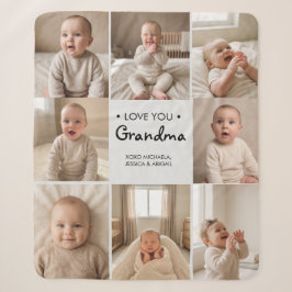 Persoonlijke 'Love You Oma' 8-foto sherpa deken