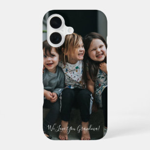 Persoonlijke 'Love You Oma' Foto met Handgeschreve iPhone 16 Hoesje