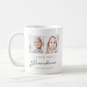 Persoonlijke LOVE YOU OMA Handgeschreven 2 Foto's Koffiemok