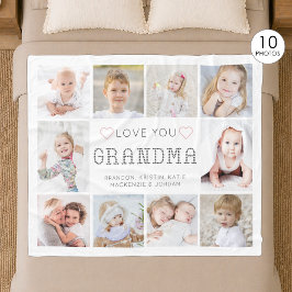 Persoonlijke Love You Oma Hartjes 10 Foto's Fleece Deken