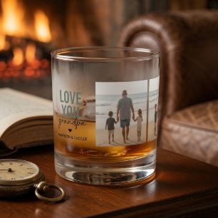 Persoonlijke 'Love You Opa' Foto Whisky Glas