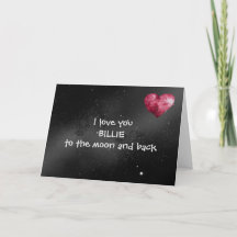 Persoonlijke 'Love You to the Moon' - gevouwen kaa