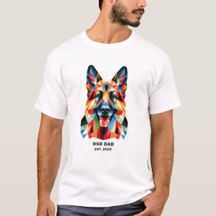 Persoonlijke Low Poly Kunst van Duitse Herdershond T-shirt