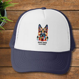 Persoonlijke Low Poly Kunst van Duitse Herdershond Trucker Pet