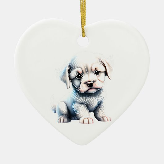 Persoonlijke Löwchen Puppy Keramisch Ornament (Voorkant)