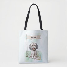 Persoonlijke Lowchen-waterverf-hond