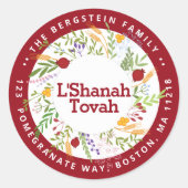 Persoonlijke L'Shana Tovah Rosh Hashanah Seal Ronde Sticker (Voorkant)