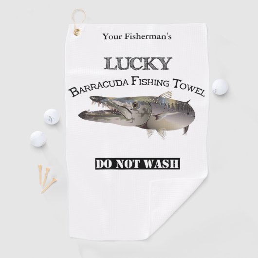 Persoonlijke Lucky Barracuda Vissen Towel Golfhanddoek (Insitu)