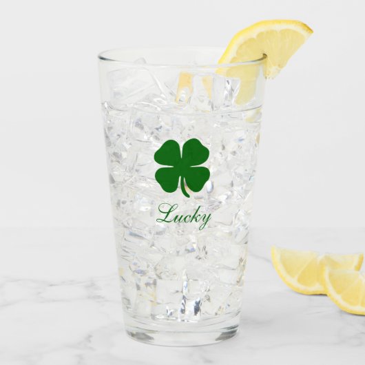 Persoonlijke Lucky Clover Glas (Achterkant ijs)