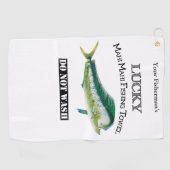 Persoonlijke Lucky Mahi Mahi Vissen Towel Golfhanddoek (Horizontaal)