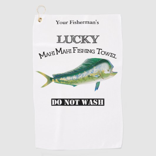 Persoonlijke Lucky Mahi Mahi Vissen Towel Golfhanddoek (Voorkant)