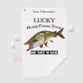 Persoonlijke Lucky Muskie Vissen Towel Golfhanddoek (Insitu)