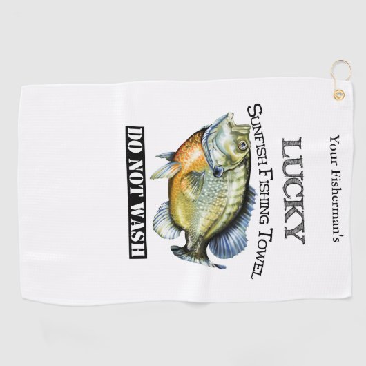 Persoonlijke Lucky Sunfish Vissen Towel Golfhanddoek (Horizontaal)