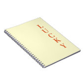 Persoonlijke LUCKY typografie tekst  Notitieboek (Rechterzijde)