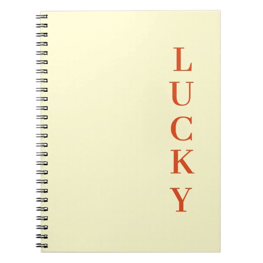 Persoonlijke LUCKY typografie tekst  Notitieboek (Voorkant)
