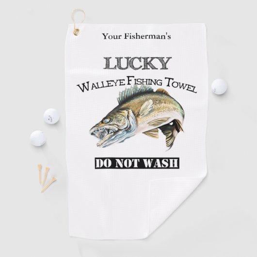 Persoonlijke Lucky Walleye Vissen Towel Golfhanddoek (Insitu)