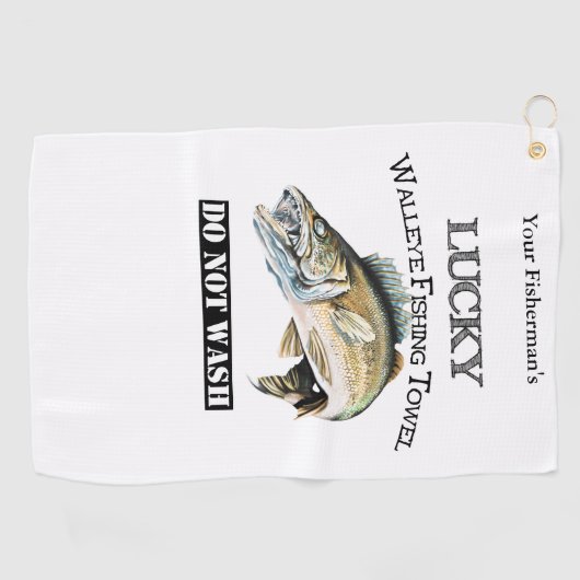Persoonlijke Lucky Walleye Vissen Towel Golfhanddoek (Horizontaal)