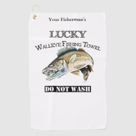 Persoonlijke Lucky Walleye Vissen Towel Golfhanddoek
