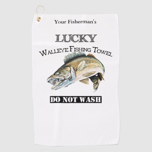 Persoonlijke Lucky Walleye Vissen Towel Golfhanddoek (Voorkant)