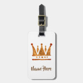 Persoonlijke Luggage Labels Gouden Kroon (Voorkant verticaal)