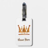 Persoonlijke Luggage Labels Gouden Kroon (Achterkant verticaal)