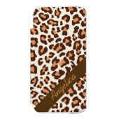 Persoonlijke luipaard afdrukken Brown Tan Cream Ho Incipio iPhone Portemonnee Hoesje (Voorkant Agenda)