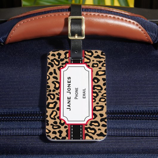 Persoonlijke Luipaard Bagage Label (Voorkant Insitu 2)