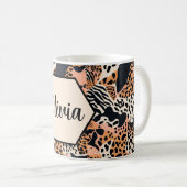 Persoonlijke Luipaard- en Zebraprint Koffiemok (Voorkant rechts)