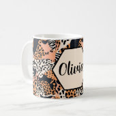 Persoonlijke Luipaard- en Zebraprint Koffiemok (Voorkant links)