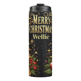 Persoonlijke Luipaard Kerst Tumbler Cadeau Thermosbeker