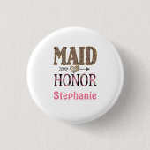 Persoonlijke Luipaardprint Bruidsmeisje Cadeau Ronde Button 3,2 Cm (Voorkant)