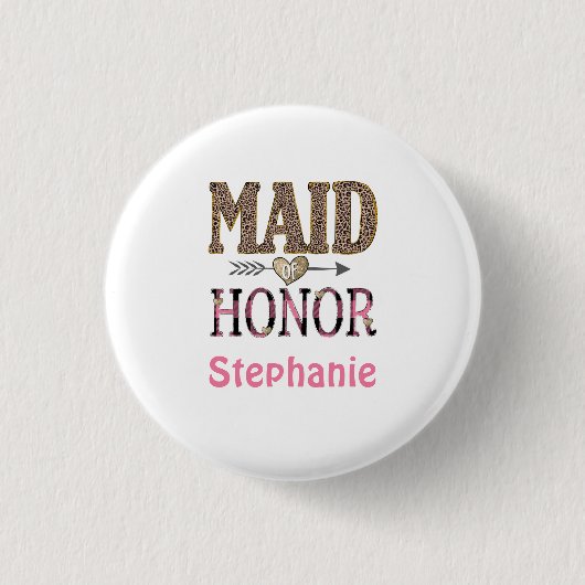 Persoonlijke Luipaardprint Getuige Cadeau Ronde Button 3,2 Cm (Voorkant)