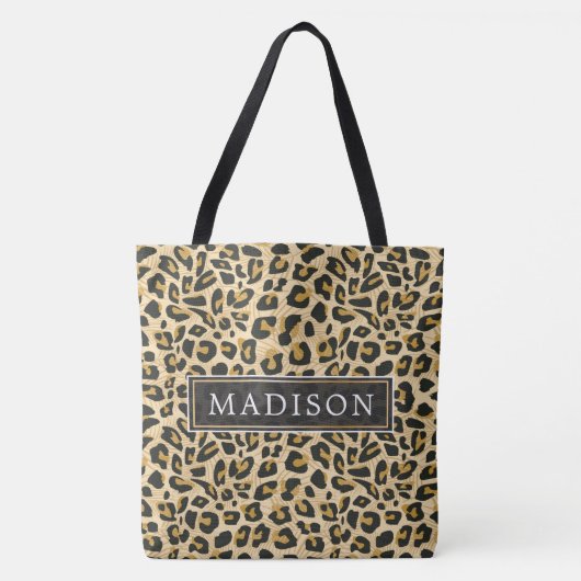 Persoonlijke Luipaardprint Tote Bag (Voorkant)