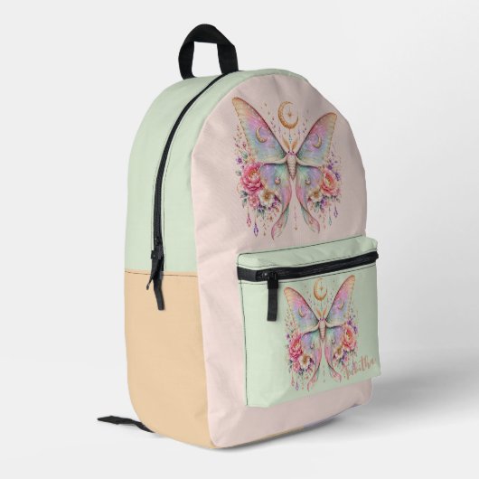 Persoonlijke Luna Moth Rugzak  (Achterkant Hoek Links)