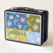 Persoonlijke lunchbox leuke zomerbries bloemenkleu (Achterkant)