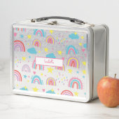 Persoonlijke lunchdoos met regenboognaamontwerp (In situ)