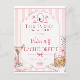 Persoonlijke Lux Roze Hen Party Bruids- Briefkaart