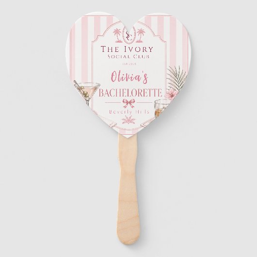 Persoonlijke Lux Roze Hen Party Bruids- Handwaaier (Voorkant)