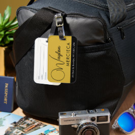 Persoonlijke luxe bagagelabel met aangepaste infor