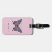 Persoonlijke Luxe Bruisende Glitter Vlinder Bagagelabel (Voorkant horizontaal)