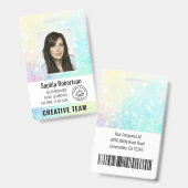 Persoonlijke luxe glitter personeelsfoto badge (Voor- en achterkant)