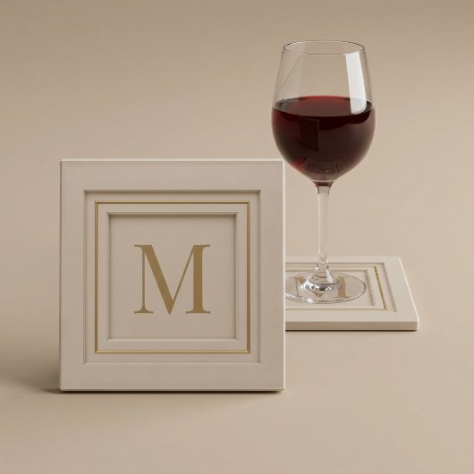 Persoonlijke Luxe Monogram Glazen Onderzetter
