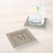 Persoonlijke Luxe Monogram Glazen Onderzetter (Schuin)
