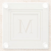 Persoonlijke Luxe Monogram Glazen Onderzetter (Achterkant)