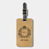 Persoonlijke luxe monogram gouden reisaccessoire   bagagelabel (Voorkant verticaal)